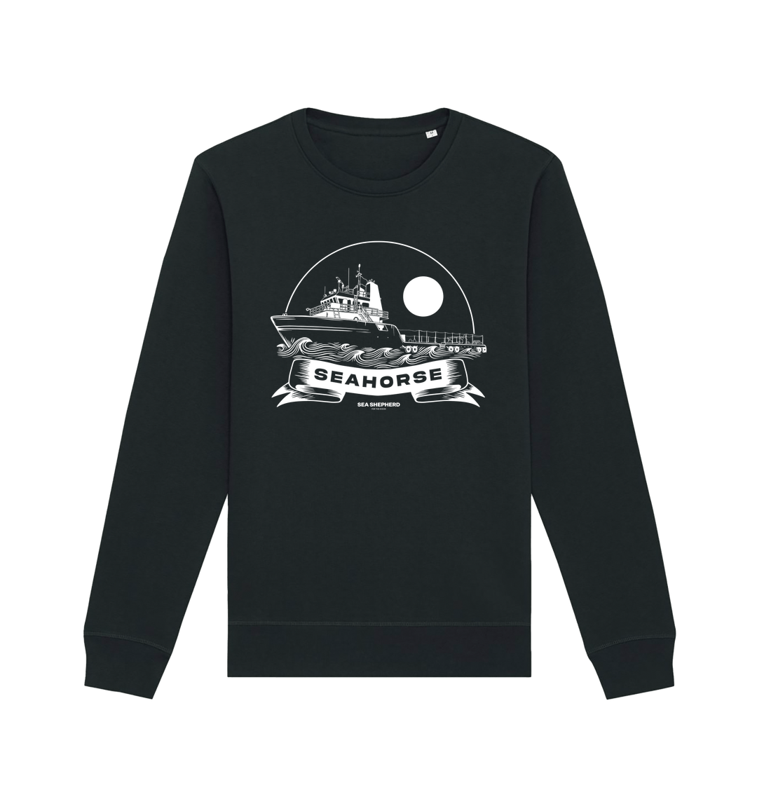 Black Printed Sweater Front